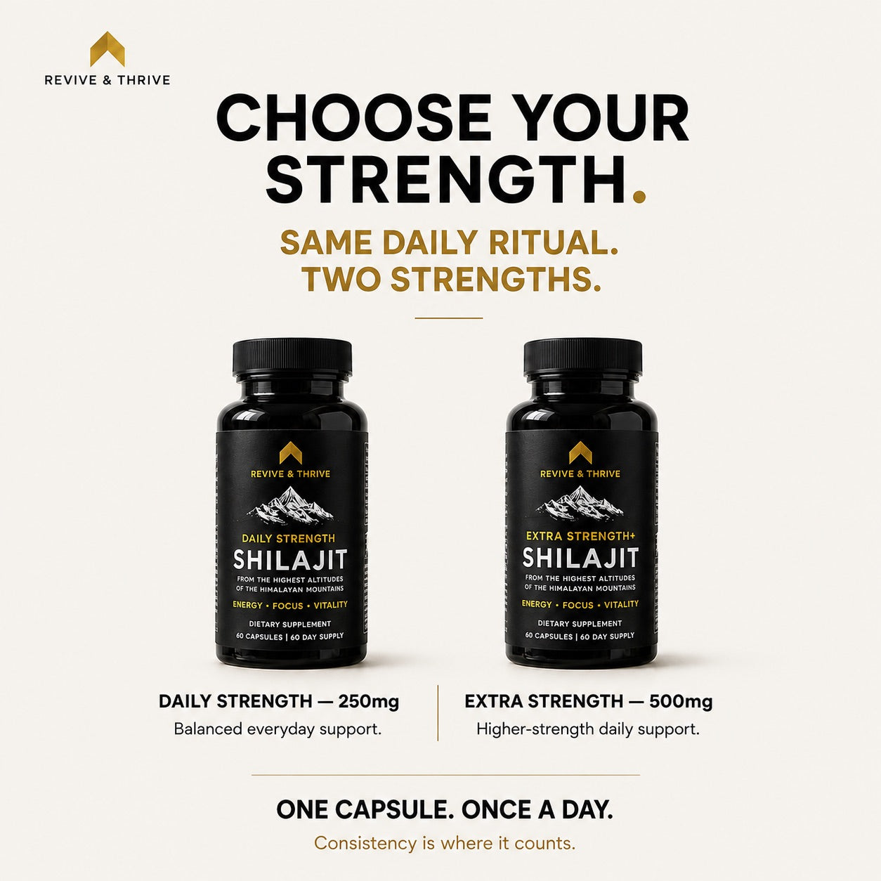 Extra Strength | 60 PrimaVie® Shilajit Capsules - 500mg