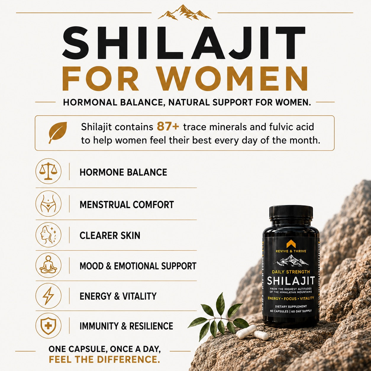 Extra Strength | 60 PrimaVie® Shilajit Capsules - 500mg